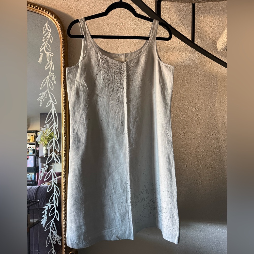 NWT Eileen Fisher Sequin Embellished Linen Dress